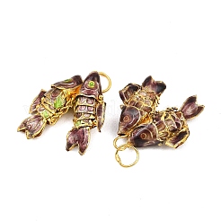 Brass Cloisonne Pendants&nbsp;KK-P251-A01-G-02