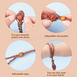Adjustable Braided Waxed Cord Macrame Pouch Necklace Making&nbsp;NJEW-I243-A05