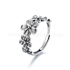 Flower 925 Sterling Silver Adjustable Finger Rings for Women&nbsp;FS-WGCA8A7-01