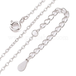 Anti-Tarnish Platinum Rhodium Plated 925 Sterling Silver Chain Necklace&nbsp;NJEW-A011-02P