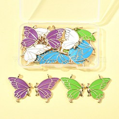 8 Pairs 4 Colors Alloy Enamel Pendants&nbsp;ENAM-FS0002-49