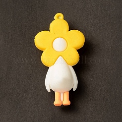Opaque Resin Cute Duck Big Pendants&nbsp;RESI-D065-B05