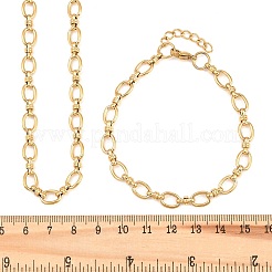 304 Stainless Steel Cable Chains Bracelet & Necklace Jewelry Sets&nbsp;SJEW-L199-01G