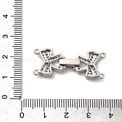 Brass Micro Pave Clear Cubic Zirconia Fold Over Clasps&nbsp;KK-C075-29P