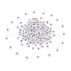 200Pcs 2 Style White Acrylic Enamel Beads&nbsp;SACR-YW0001-04