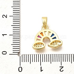 Rack Plating Brass Micro Pave Clear Cubic Zirconia Pendants&nbsp;KK-M309-31G