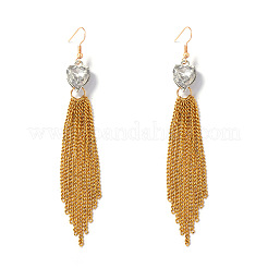 Alloy Pave Clear Cubic Zirconia Tassel Dangle Earrings for Women&nbsp;WG395D2-01