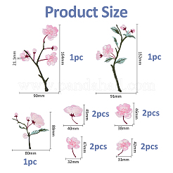 11Pcs 7 Styles Rayon Iron on/Sew on Cloth Patches&nbsp;PATC-FH0001-37