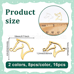16Pcs 2 Colors Stainless Steel Connector Charms&nbsp;STAS-GA0001-91