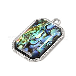 304 Stainless Steel & Natural Paua Shell Pendants&nbsp;SH-CBA7184-01C-P