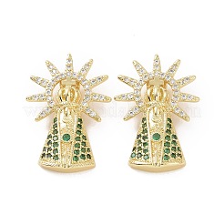 Brass Micro Pave Cubic Zirconia Pendants&nbsp;ZIRC-P106-47G