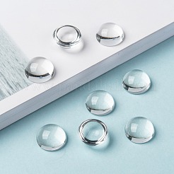 Transparent Half Round Glass Cabochons&nbsp;X-GGLA-R027-14mm