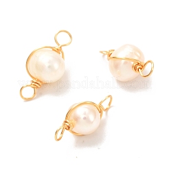 Natural Cultured Freshwater Pearl Beads Links Connectors&nbsp;PALLOY-JF00944