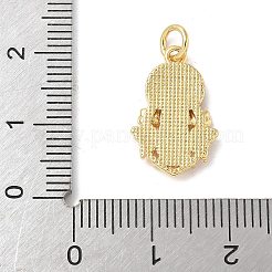Brass Pave Natural White Shell Religion Pendants&nbsp;KK-S522-23G-C