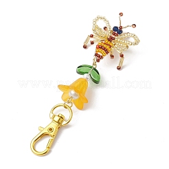 Bees Handmade Glass Seed Beads Pendants Decorations&nbsp;HJEW-MZ00069
