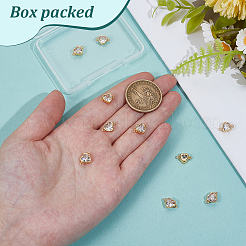 10Pcs Brass Pave Clear Cubic Zirconia Connector Charms&nbsp;KK-BC0015-61A-G