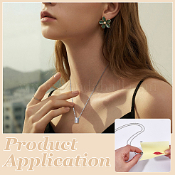 304 Stainless Steel with Clear Glass Rectangle Pendant Urn Ashes Necklaces for Women Men&nbsp;NJEW-WH0013-83P-01