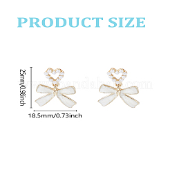 1 Pair Bowknot Alloy Enamel Dangle Stud Earrings&nbsp;EJEW-LP0007-086