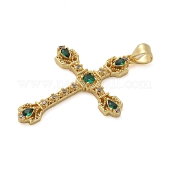Brass Micro Pave Cubic Zirconia Pendants&nbsp;KK-M319-26G-02