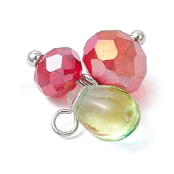 7Pcs 7 Colors Electroplate Glass Pendants&nbsp;PALLOY-TA00299