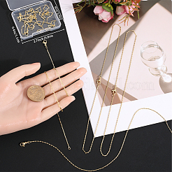 6Pcs Brass Boston Link Chain Necklaces Set for Women&nbsp;NJEW-BBC0001-05