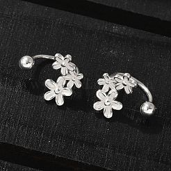 S999 Sterling Silver Stud Earrings for Women&nbsp;EJEW-K303-04S
