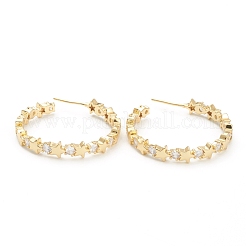 Star Brass Micro Pave Clear Cubic Zirconia Stud Earrings&nbsp;ZIRC-M117-22G