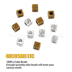 100Pcs 2 Colors Tibetan Style Alloy European Beads&nbsp;FIND-DC0002-53