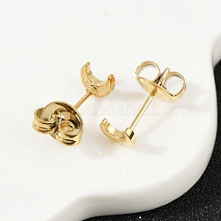 304 Stainless Steel Moon Stud Earrings&nbsp;EJEW-K268-35G