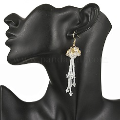 304 Stainless Steel Glass Seed Beads Jellyfish Dangle Earrings&nbsp;EJEW-MZ00553-03