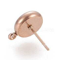 Ion Plating(IP) 304 Stainless Steel Stud Earring Findings&nbsp;STAS-K202-04C-RG
