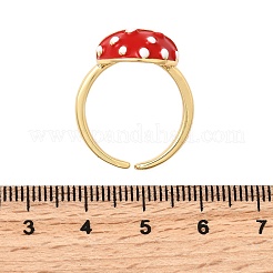 Brass Enemel Adjustable Open Cuff Rings for Women&nbsp;RJEW-I111-10G-03