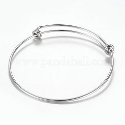 Tarnish Resistant Adjustable 304 Stainless Steel Expandable Bangle Making&nbsp;BJEW-G515-05P