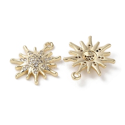 Brass Micro Pave Clear Cubic Zirconia Pendants&nbsp;KK-G491-10G