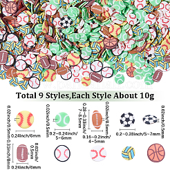 90Pcs 9 Styles Handmade Polymer Clay Beads&nbsp;CLAY-SC0002-77