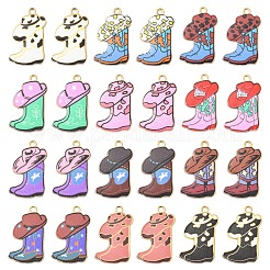 24Pcs 12 Styles Light Gold Alloy Printed Pendants&nbsp;FIND-YW0011-62