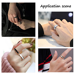 6Pcs 6 Sizes Stainless Steel Grooved Finger Ring Settings&nbsp;STAS-YS0001-18P