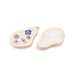 Printed Alloy Enamel Pendants&nbsp;ENAM-N071-07G-01