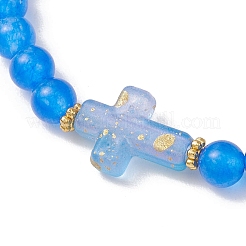 Natural & Dyed Malaysia Jade Beads Stretch Bracelets for Women&nbsp;BJEW-JB13272