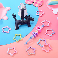 12Pcs Spray Paint Alloy Spring Gate Rings&nbsp;FIND-TA0010-90
