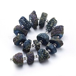 Natural Druzy Quartz Crystal Beads Strands&nbsp;G-F582-B03