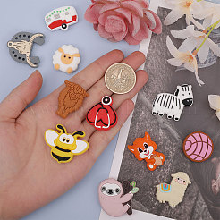 12Pcs 12 Style Food Grade Eco-Friendly Silicone Focal Beads&nbsp;SIL-CA0001-95
