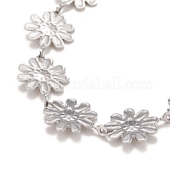 Enamel Daisy Link Chains Bracelet&nbsp;BJEW-P271-01P-06