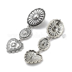 Alloy Dangle Stud Earrings&nbsp;EJEW-K262-02AS