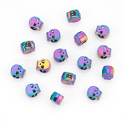 30Pcs Rack Plating Rainbow Color Alloy European Beads&nbsp;PALLOY-NB0003-87
