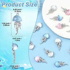 20Pcs 4 Colors Alloy Resin Pendants&nbsp;RESI-YW0005-73