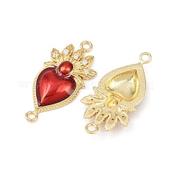 Brass Pave Clear Cubic Zirconia Connector Charms&nbsp;KK-L251-18G-02