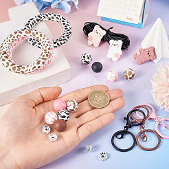 DIY Ring & Bear Silicone Beaded Keychain Making Kit&nbsp;DIY-TA0009-16