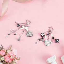2Pcs Acrylic & Resin & Alloy & 304 Stainless Steel Pendant Decorations&nbsp;HJEW-GA00097