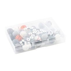 50Pcs 19 Styles Balls Silicone & Brass Rhinestone Spacer Beads Findings Kits&nbsp;DIY-FS0010-48